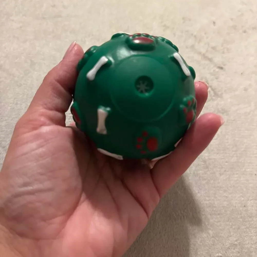 Green and red DOG TOY with squeaker #dogtoy #petaccessories #dogsupplies #dog